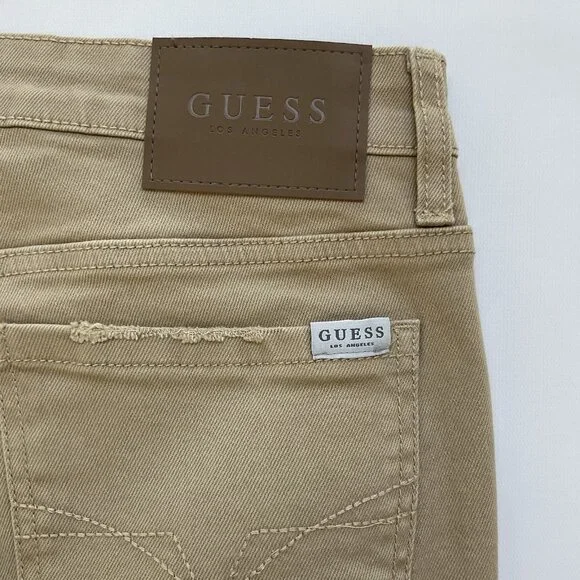 Guess Men’s Nico Destroyed Skinny Jeans Light Beige Size 34X32 - Picture 16 of 16